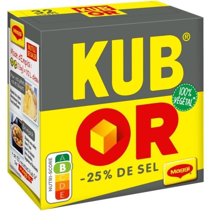 NESTLE MAGGI - Nestle Kub Or Bouillon Sel Réduit 121G - Lot De 4