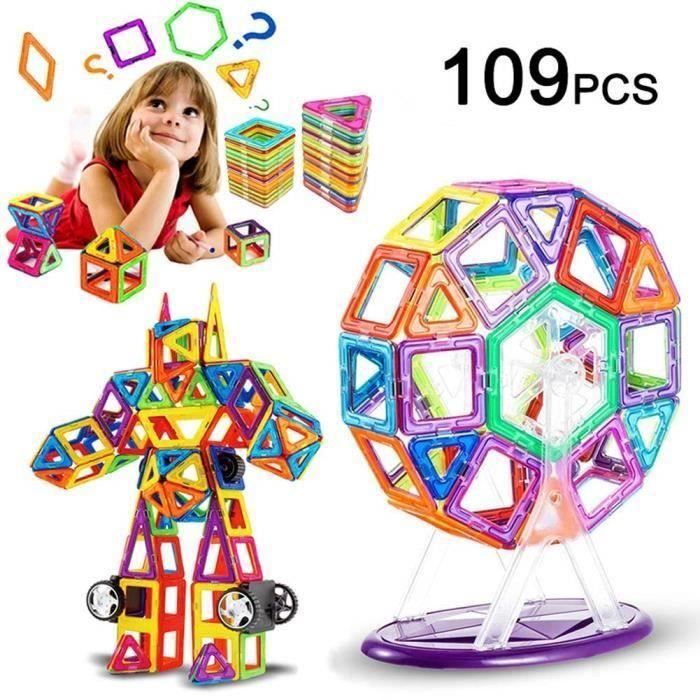 SHAN 109 Pièce Blocs de Construction Magnétique, Magique Aimant Créatif Bloc Jouet Cadeau pour Journée des Enfants Bambin Plus de 3