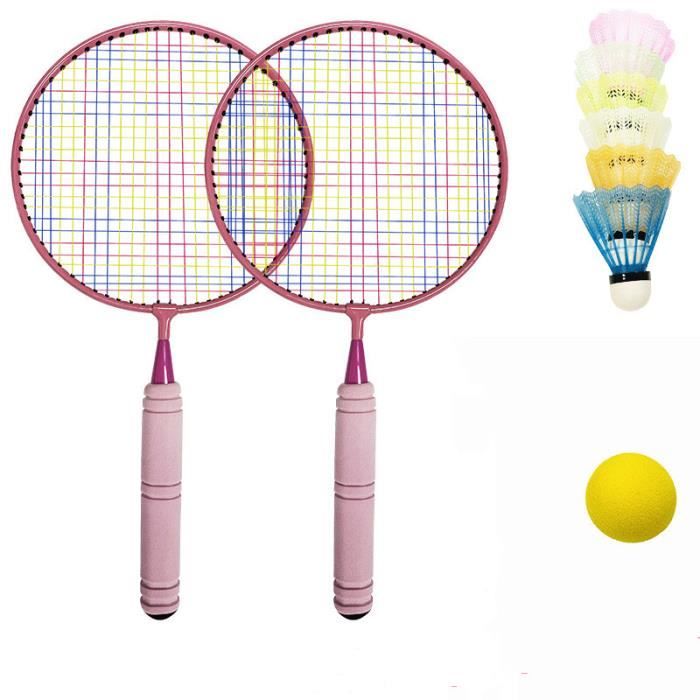 Badminton Set pour Enfants, raquette de jeu pour enfants, Pour les enfants de 3 à 7 ans,rose.
