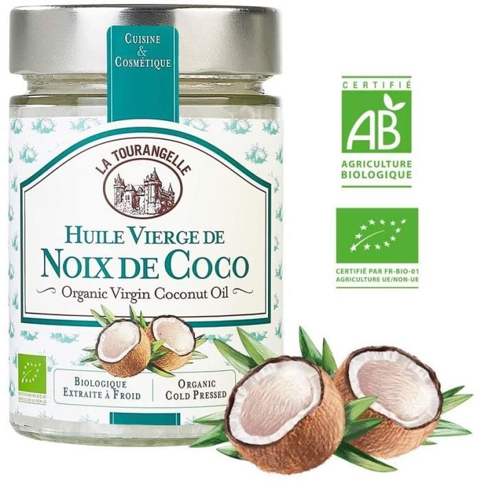 La Tourangelle Huile vierge de noix de coco, bio - Le bocal de 314ml