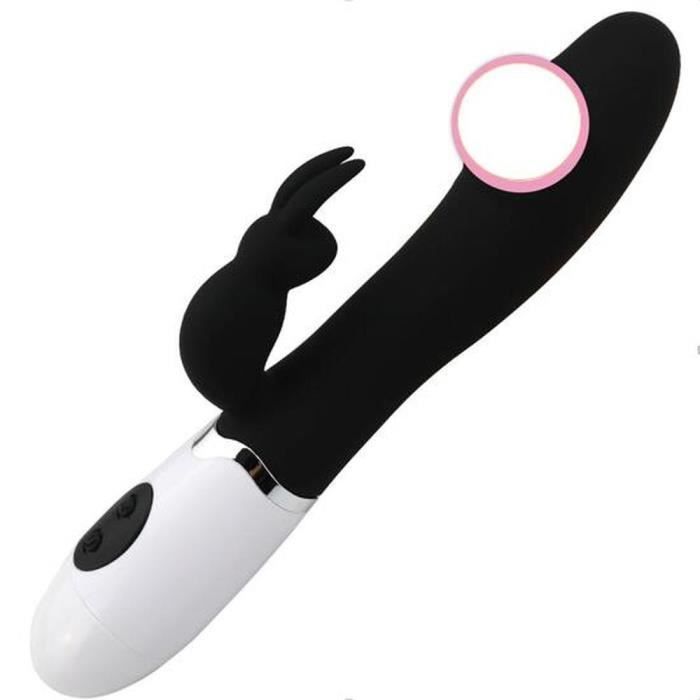 réaliste lapin vibrateur gode Clitoris vagin stimulateur masseur jouets sexuels pour femme femme masturbateur adulte - Type Noir