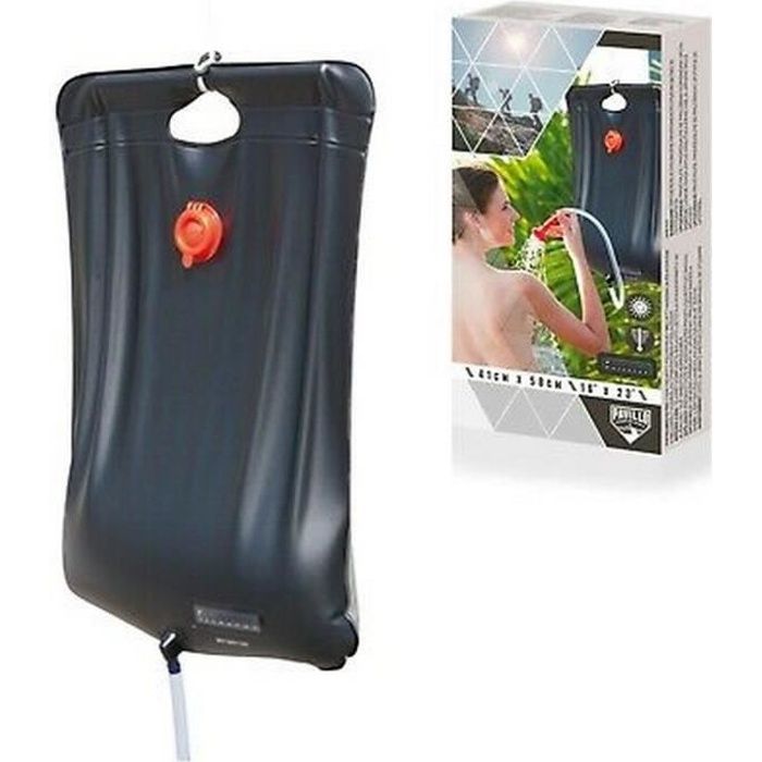 POCHE D'EAU POUR DOUCHE SOLAIRE EXTERIEUR JARDIN OU CAMPING AVEC INDICATEUR DE TEMPÉRATURE 20L