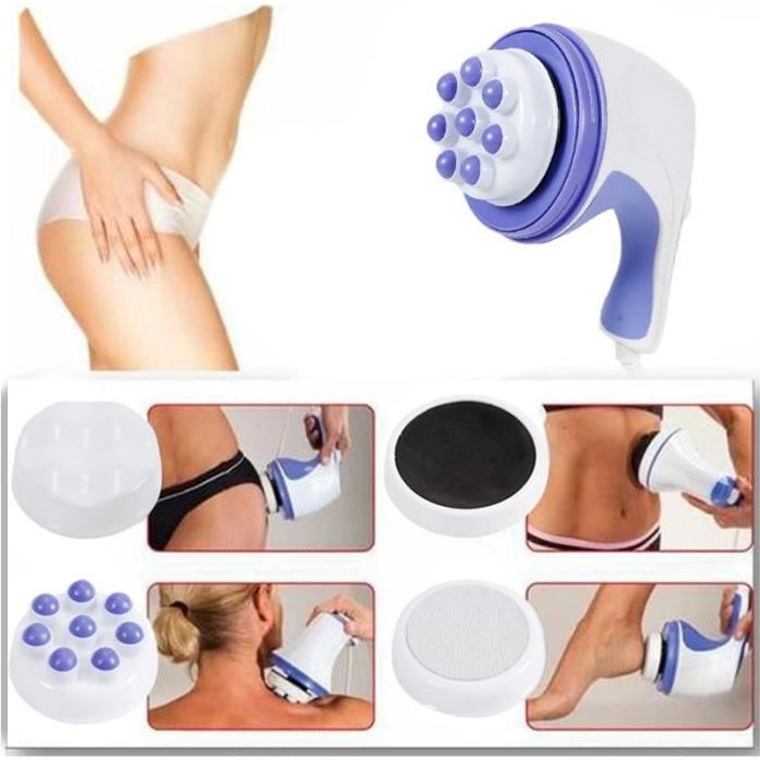 Masseur électrique pour tout le corps, masseur anti cellulite brûlant les graisses, appareil de massage, avec 4 têtes de massage