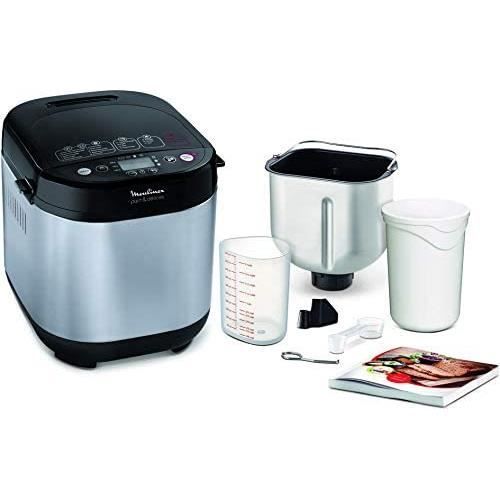 Moulinex Pain et Delices Machine à pain 1Kg 720W 20 programmes automatiques Programme sans gluten Programme yaourt Pain maison Pizz
