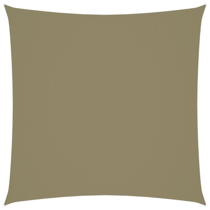 Haute qualité]3750 Luxueux Voile d'ombrage Toile Solaire | Voile de parasol Tissu Oxford carré 3x3 m Beige