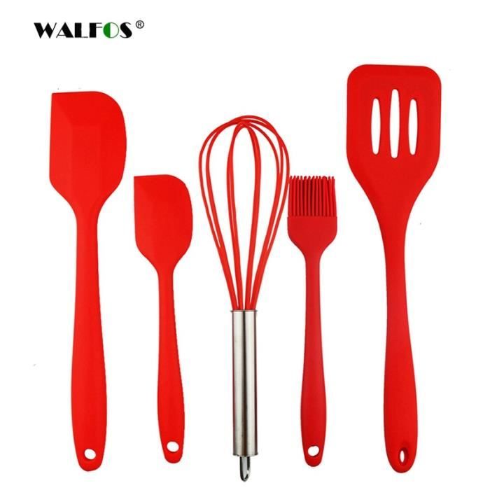 Lot Ustensiles,WALFOS Silicone outils de cuisson Silicone ensemble d'ustensiles de cuisine oeuf fouet cuisson pâtisserie outils
