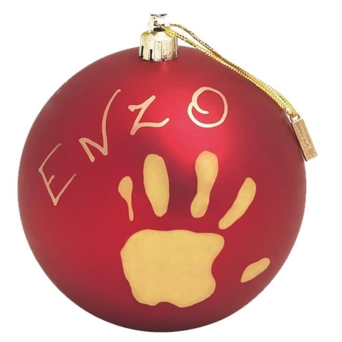 BABY ART Boule de Noël à Personnaliser Rouge