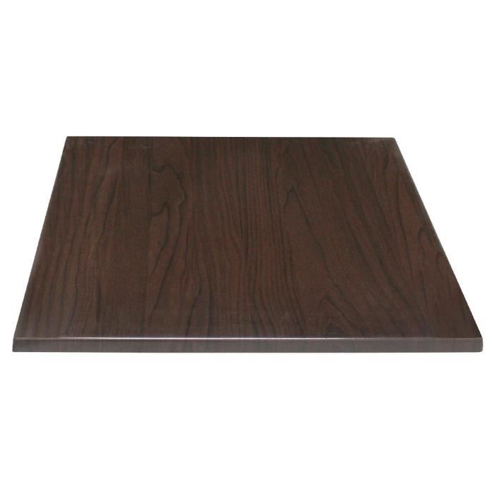Bolero Table carrée Top brun foncé 600mm