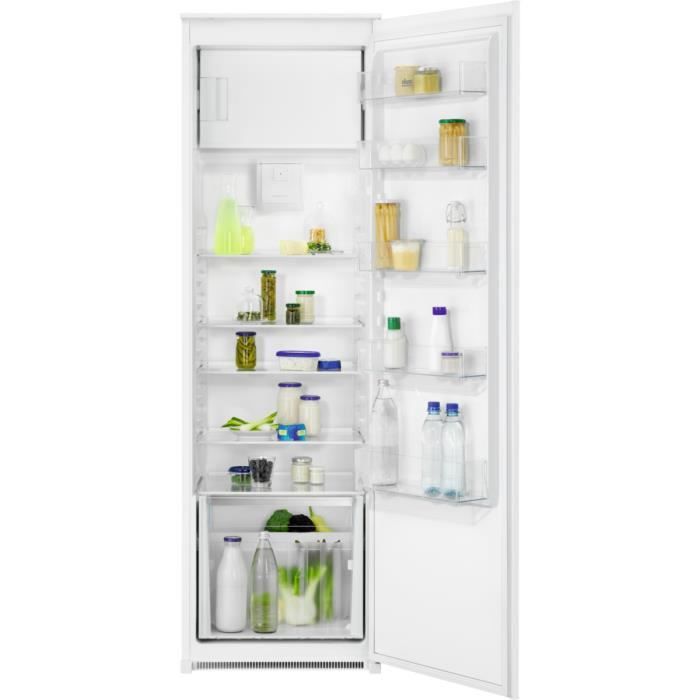 FAURE FEDN18FS1 - Réfrigérateur 1 Porte Encastrable - 281L (259 + 22) - Froid Brassé - L 56 x H 178 cm - Fixation Glissière