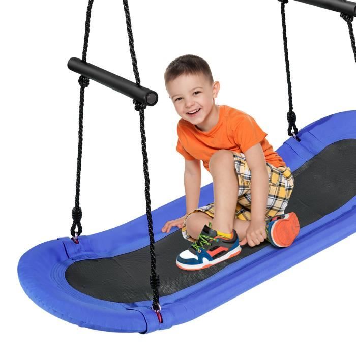 GIANTEX Balançoire en Tissu d’Oxford Réglable en Hauteur avec Poignées,Cadre en Métal,Utilisation Intérieure et Extérieure
