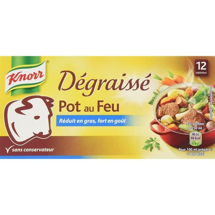 Knorr Bouillon Pot-Au-Feu Dégraissé 12 Cubes 120g - Lot de 5