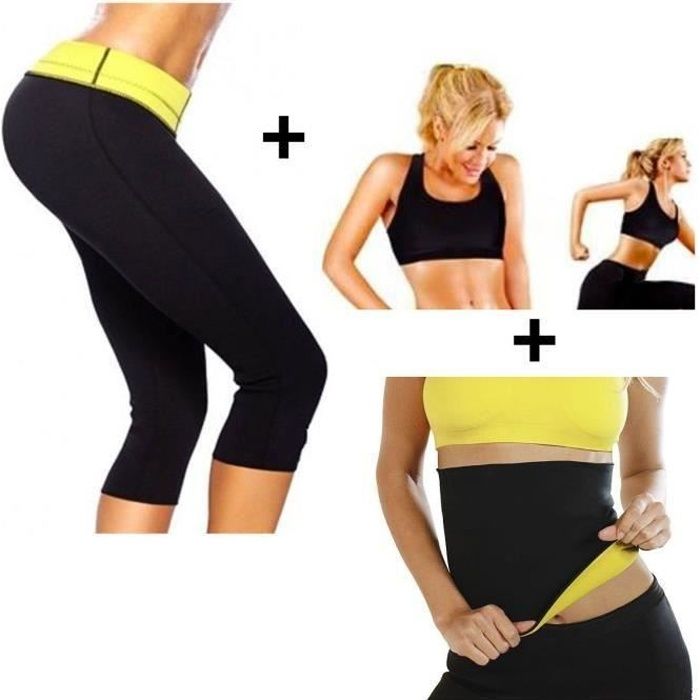 Ensemble Pantalon + Gilet +Ceinture De Sudation Intensive Sauna Minceur Sportif
