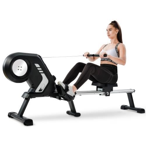 VGEBY® Rameur d'appartement - Pour fitness et cardio training - Ecran LCD multifonction - Gris -CYA