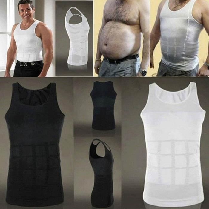 Minceur Mise en forme 3pcs hommes amincissant le corps shaper gilet sous-vêtements, taille :: XL (noir) - 249582 Noir