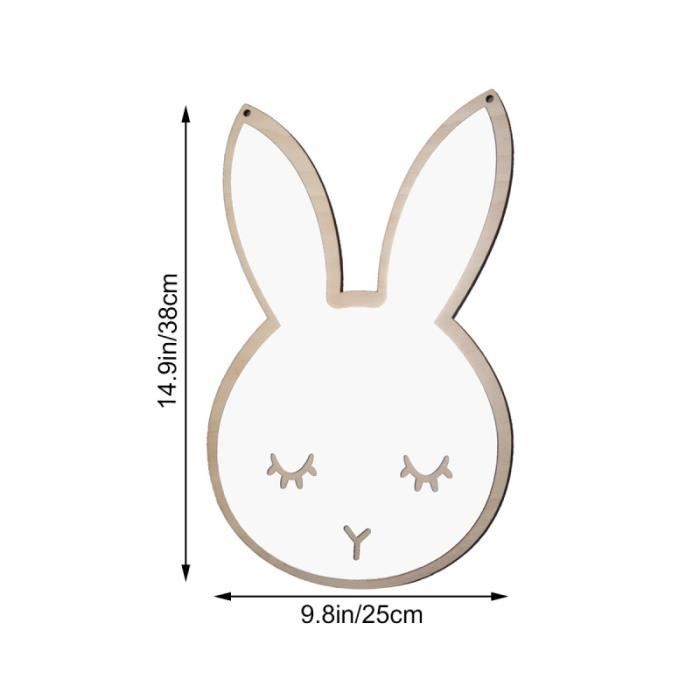 Miroir décoratif en forme de lapin en d'auto-adhérence pour chambre d'enfant CHAINE DE COU VENDUE SEULE