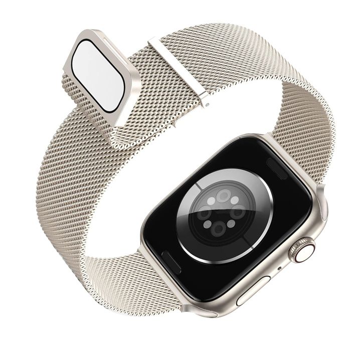Bracelet pour Apple Watch 38mm 40mm 41mm Series 9 8 7 6 5 4 3 2 SE Metal magnetic en acier inoxydable Lumiere Stellaire-Visiodirect