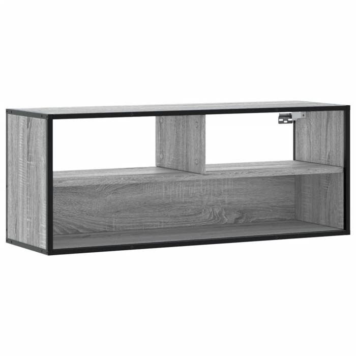 RemiseMeuble de télévision/ Meuble TV - sonoma gris 100 x 31 x 39 5 cm Bois dingénierie et métal JILIMAISON20252465333