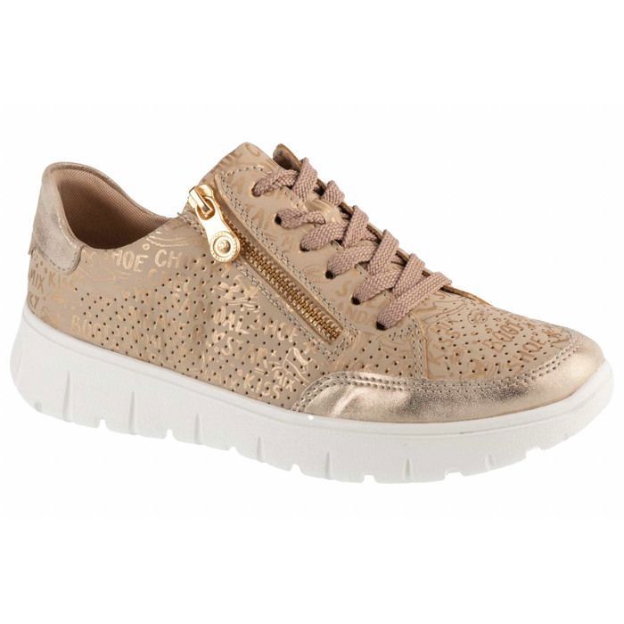 Rieker Rieker N1316-90 — Baskets femme beige en cuir à lacets