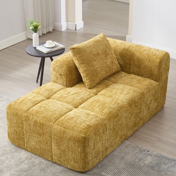 Meridienne Canapé chaise longue confortable Canapé moelleux avec coussinet poches latérale soigné et élégant- SWEIKO - Jaune Meridienne Canapé chaise longue confortable Canapé moelleux avec coussinet poches latérale soigné et élégant- SWEIKO - Jaune