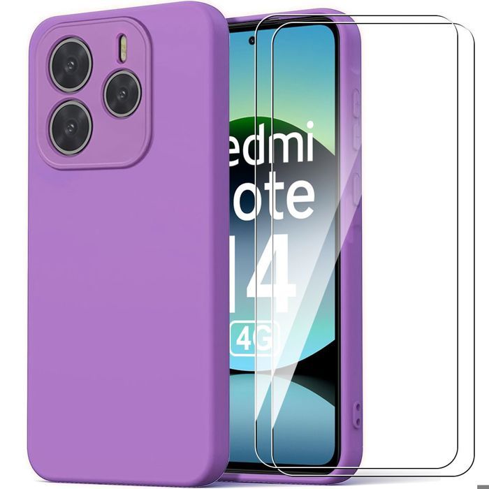 Coque Silicone Rose + 2 Verres Trempés Pour Xiaomi Redmi 9C/9C NFC - Pack Accessoires