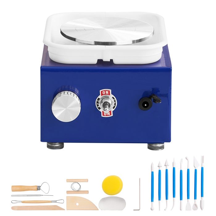 Mini Tour De Potier électrique – Plateau 15,8 Cm, Vitesse Réglable 0-140 Tr/min – Avec Outils, Argile, Peintures – Loisir Créatif Adultes Et Enfants - 5