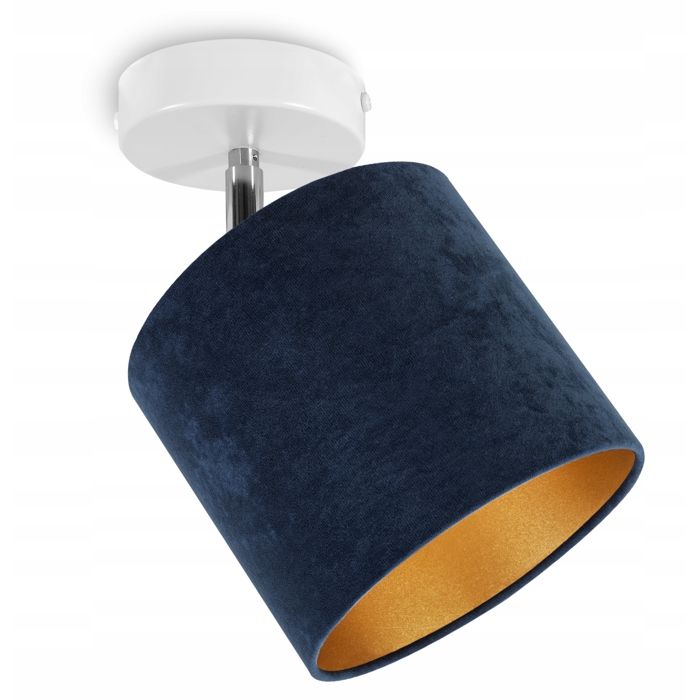 Plafonnier LED - Light-Home - Mediolan 2360KP/G - Métal - Tissu Velours - Noir/Blanc/Bleu Marine
