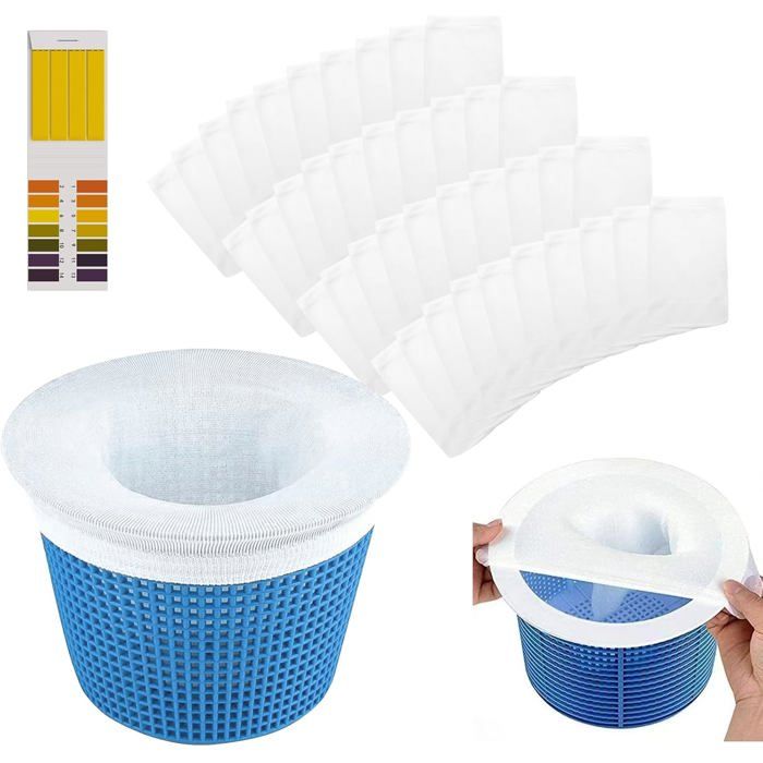 Lot de 40 chaussettes Skimmer pour piscine,avec papier test PH Lot de 40 chaussettes Skimmer pour piscine,avec papier test PH