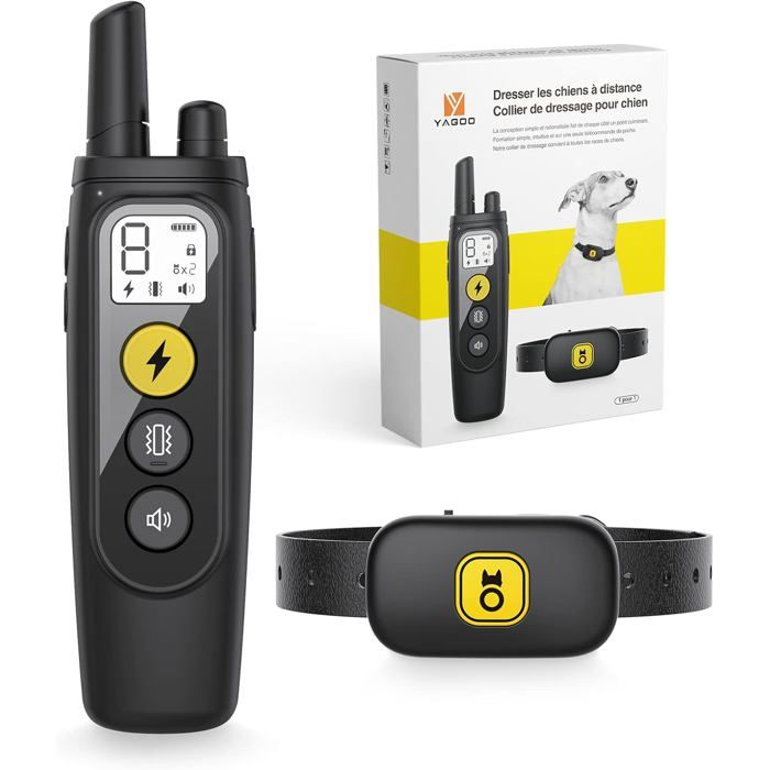 Meilleurs prix pour Collier De Dressage Pour Chien–Collier Rechargeable Électrique-3 Modes Bip/Vibration/Choc Électrostatique -Portée 1000 Mètres-Bout