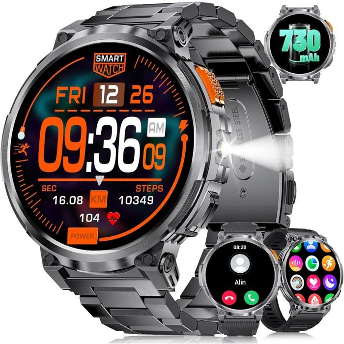 Montre Connectée Homme Avec1 85 Hd Grand Écran 730Mah Batterie Montre Connectee Sport 120 + Modes Sportifs Ip68 Montre Montre Connectée Homme Avec1 85 Hd Grand Écran 730Mah Batterie Montre Connectee Sport 120 + Modes Sportifs Ip68 Montre