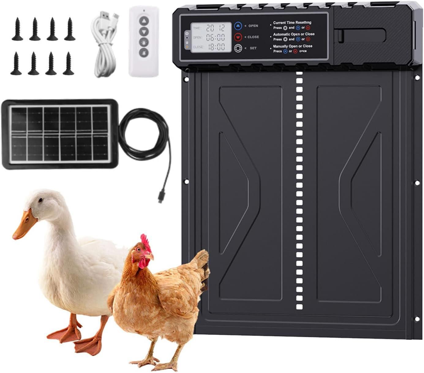 Trappe Poulailler Automatique Solaire Aluminium – Minuterie, Télécommande, Anti-Pincement, Écran LED, 100 % Étanche