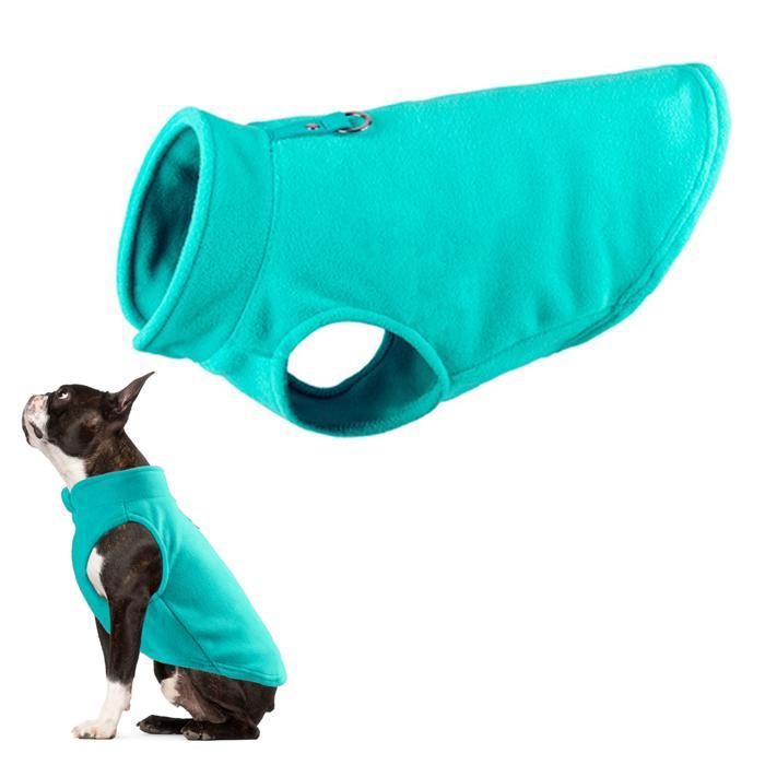 Pull-over en polaire chaud pour chien avec laisse à anneau - Manteau dhiver pour petit chien - Vêtements dhiver pour chien Label