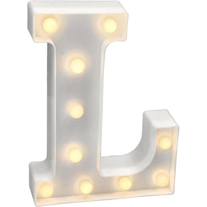 DRE-Lettres LED avec Lumières 22cmLettre L avec Lumière Chaude pour Décoration et Ambiance Éclairage de Nuit de Chevet Anniv