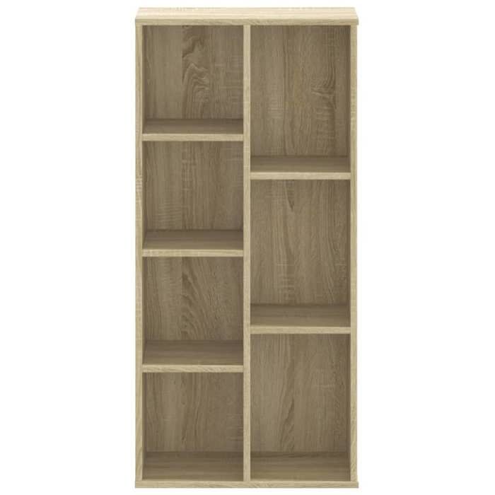 Bibliothèque en bois dingénierie - WIENS - Chêne sonoma - 50x25x105 cm - 7 compartiments - 80 kg capacité