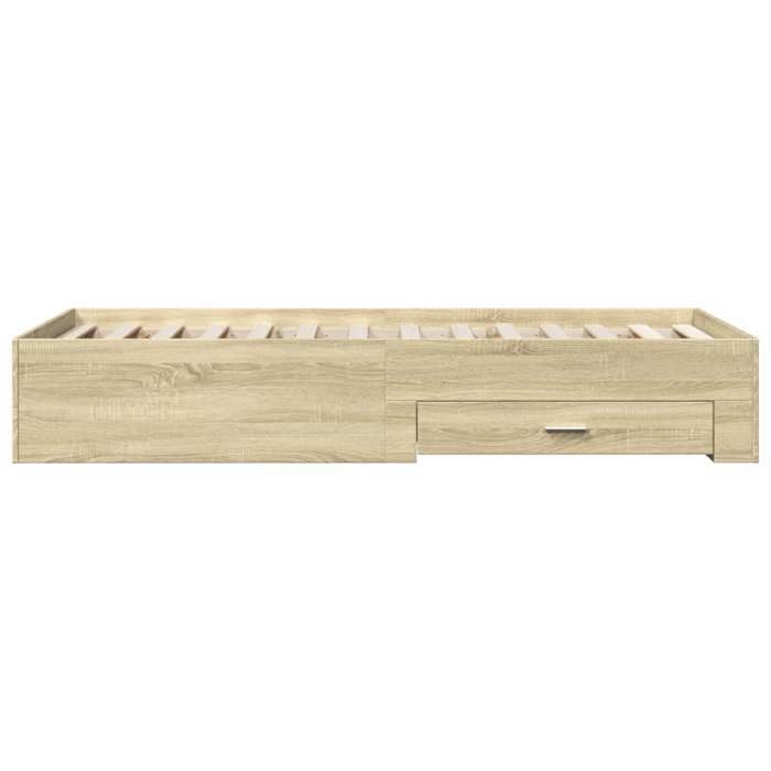 BURKE* Lit simple 75x190 cm Structure de lit classique avec tiroirs sans matelas chêne sonoma 75x190 cm - LL3716