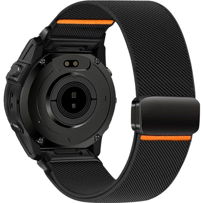 Stravo Bracelet nylon magnétique sport respirant QuickFit 20 mm Garmin Fenix 5S/6S/7S/8 43 mm – Robuste ajustable - Noir