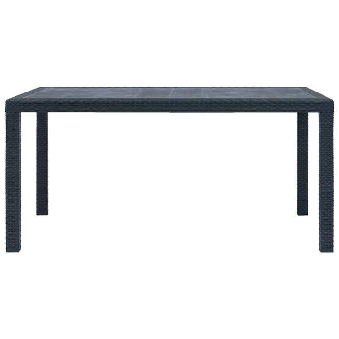 STAR SALE® Table de jardin( 1 pc ) - Table cuisine - Anthracite 150x90x72 cm Plastique Aspect rotin T468