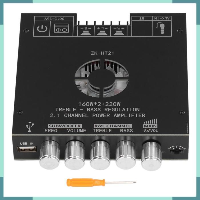 Carte damplificateur de caisson de basses ZK-HT21 carte damplificateur de puissance de contrôle de Volume HiFi 2.1 canaux 100W