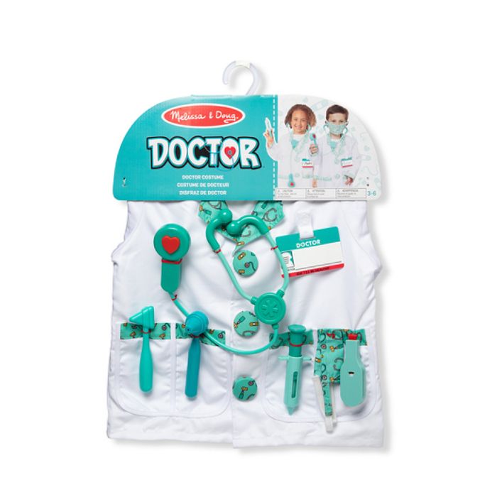 Déguisement docteur - MELISSA & DOUG - Set complet 8 accessoires (veste masque stéthoscope...) - 100% Polyester - De 3 à 6 ans