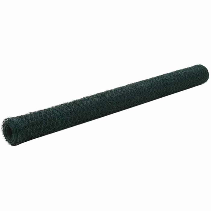 Grillage en acier gainé PVC 25m x 1 5m Vert - Clôture Jardin Résistante aux Intempéries pour Poules Lapins