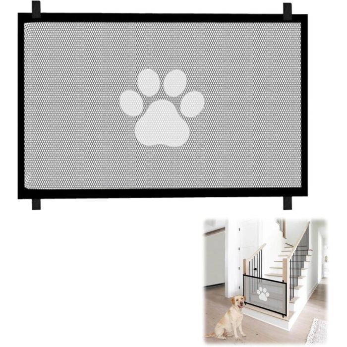Barrière pour chien sans perçage 110x78cm tissu nylon résistant