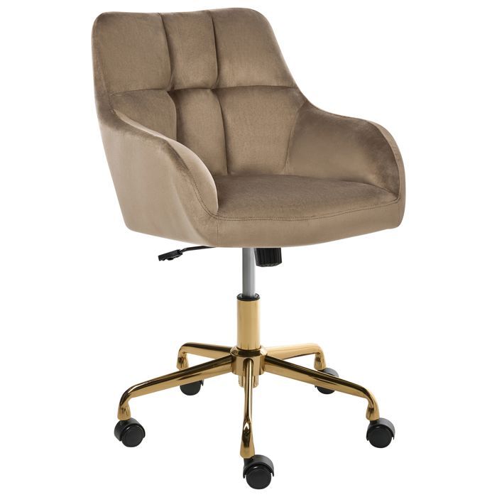 Chaise de bureau PALMDALE Velours Taupe Chaise de bureau PALMDALE Velours Taupe