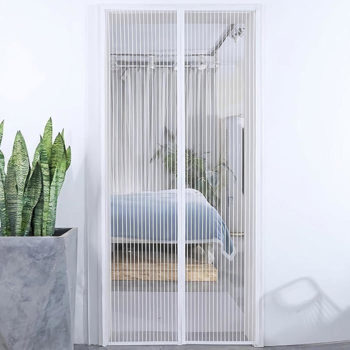 Moustiquaire magnétique blanche 160x220 cm protection contre moustiques et insectes