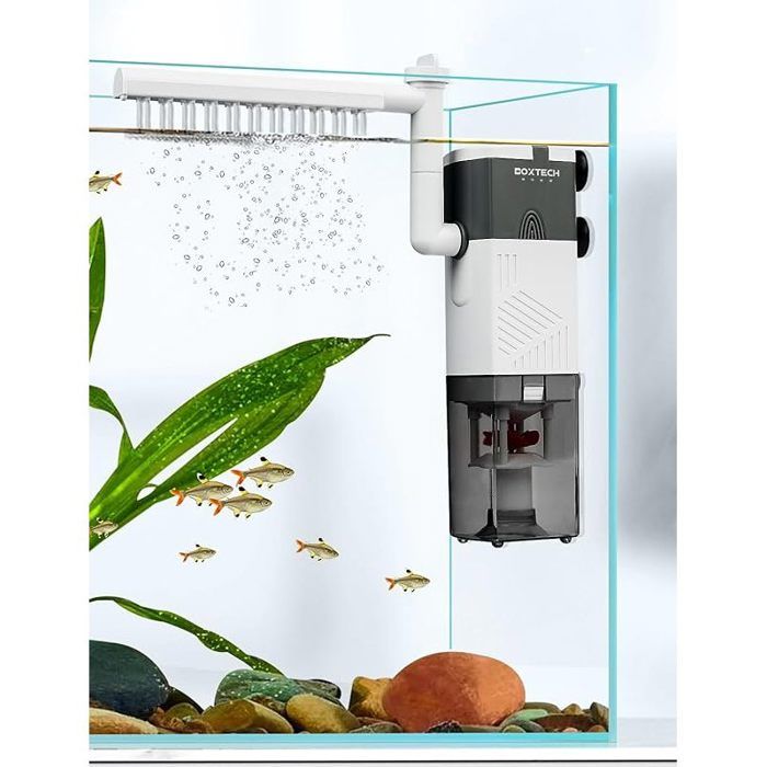 4 en 1 Filtre pour Aquarium Filtre daquarium Multifonction Filtre Submersible Silencieux 6W débit 450L/H 8-17 gallons