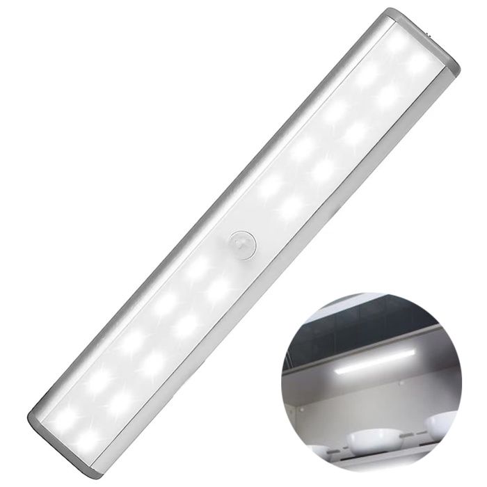 Veilleuse led - Aueq - automatique 24 led lampe nuit placard rechargeable usb avec détecteur mouvement bande magnétique adhésive