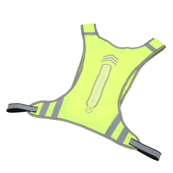 AUCUNE Gilet LED LED Luminous Gilet Summer Night Sports Running Cycling Réfléchissant Vêtements de sécurité Jaune sport veste