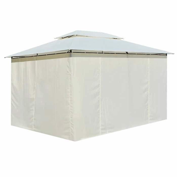 Neuf& 721 Tonnelle Pliante - Tonnelle avec rideaux 4 x 3 m Blanc - Abri contre le soleil 26.9 kg Neuf& 721 Tonnelle Pliante - Tonnelle avec rideaux 4 x 3 m Blanc - Abri contre le soleil 26.9 kg