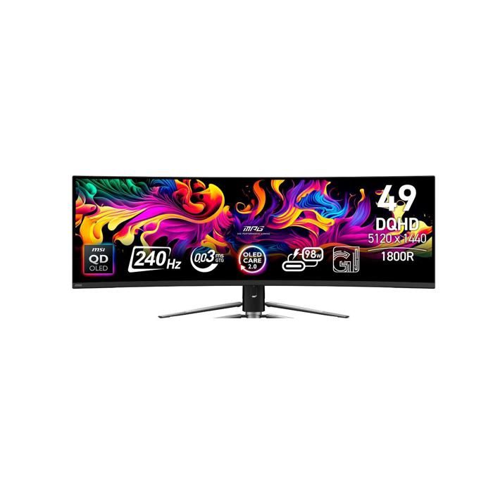 MPG 491CQPXDE QD OLED 124.5 cm 49 Zoll schwarz DQHD Curved USB Hub USB C 240Hz Panel Neuf - vue 2