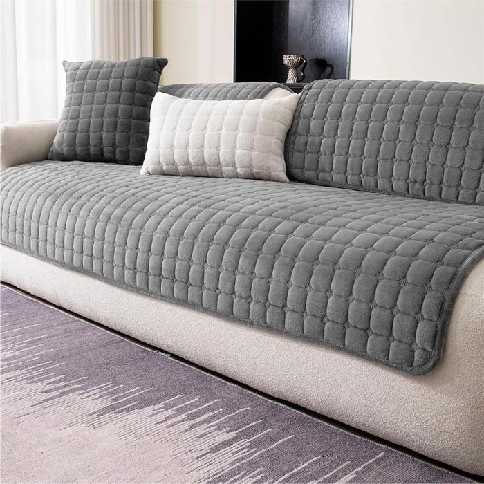 Housse de canapé en flanelle - coussin dangle - 1/2/3/4 places - pour canapé sectionnel