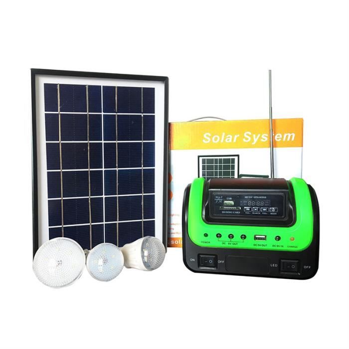 Prise UE verte-Générateur solaire avec panneaux solaires, centrale électrique Portable Lifepo4 avec lampe de
