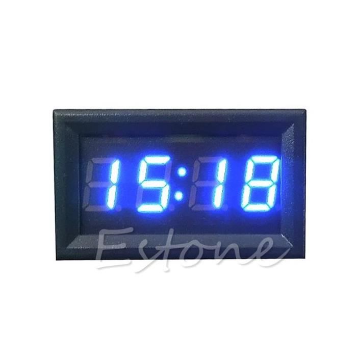 2 Pièces Noir Numérique LCD Tableau de Bord Horloge Table de